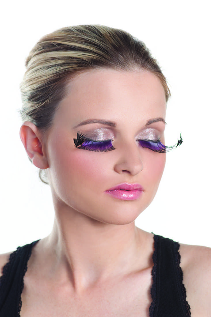 Purple Long Feather Flirty Sexy Ravewear Eyelashes