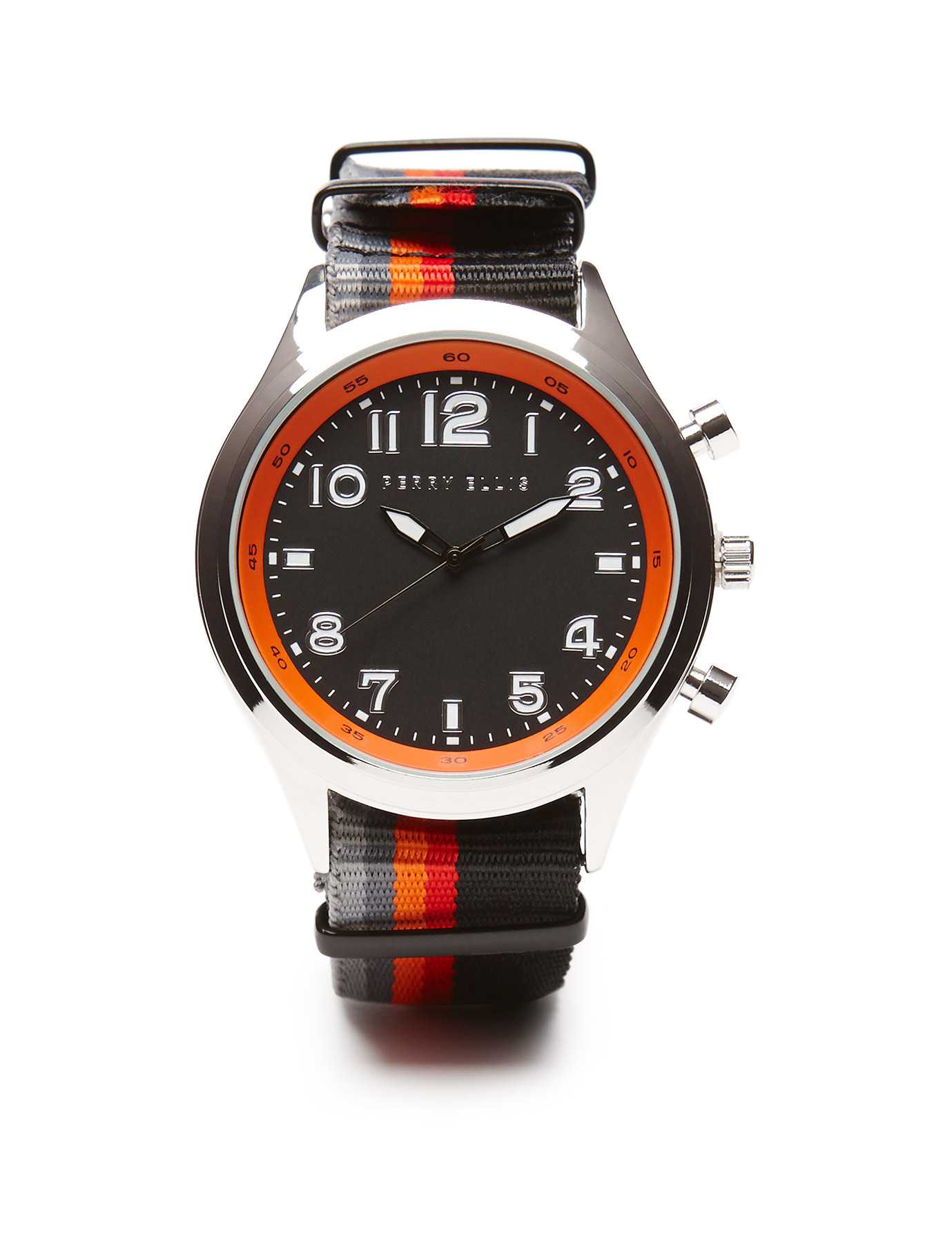 Perry Ellis Multi Color Fabric Strap Watch