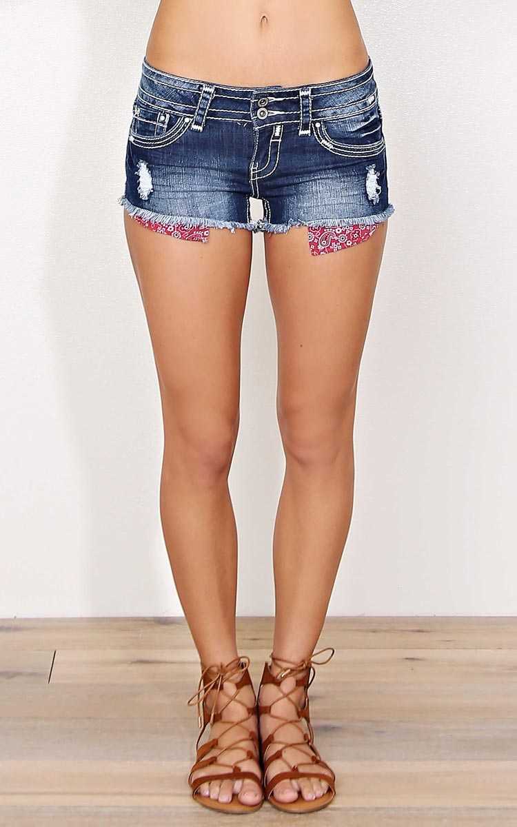 High Tide Distressed Denim Shorts - Dk Destroyed in Size by Styles For Less