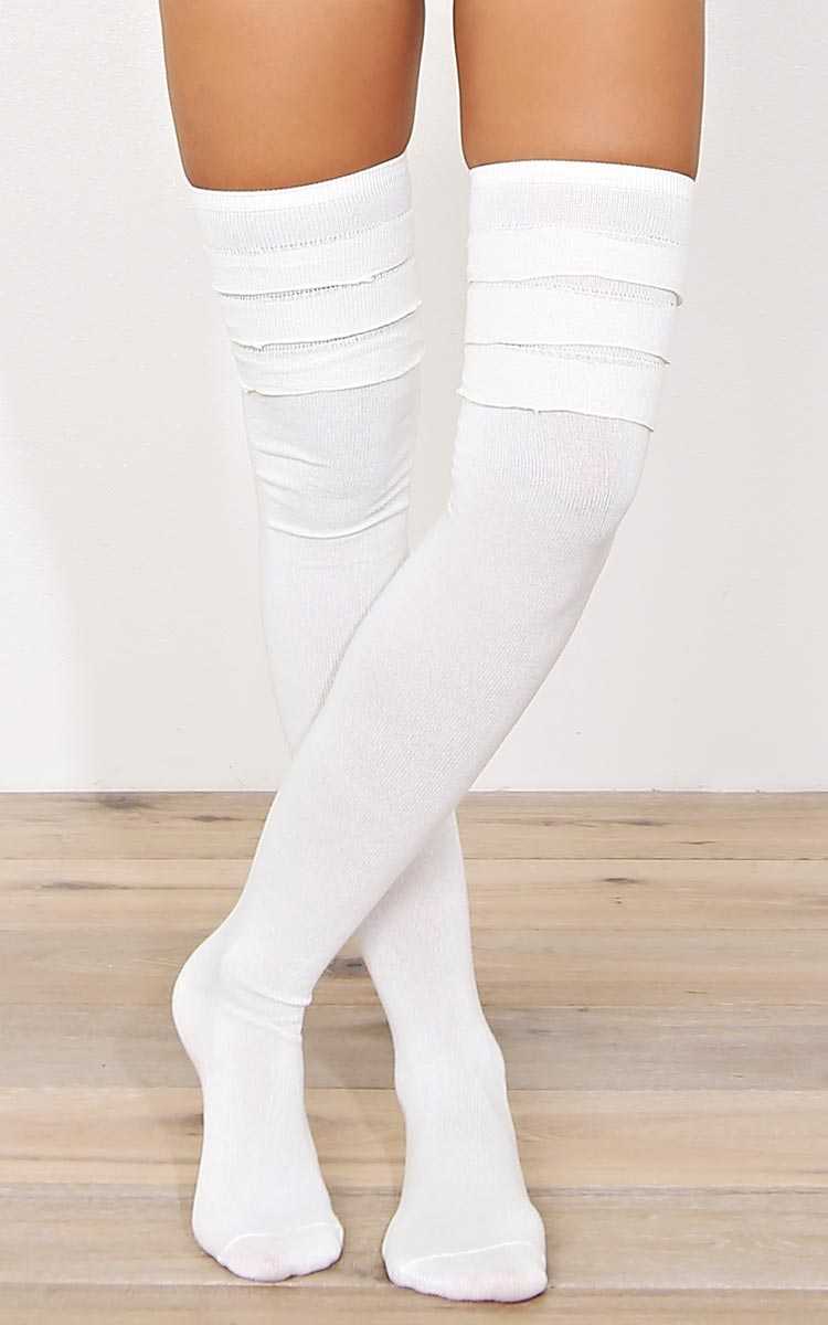 Ivory Kristen Knee High Socks - N/S - Ivry/Natrl by Styles For Less