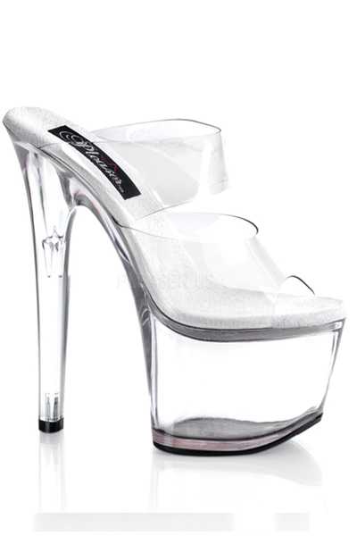 Clear Slip On Platform High Heels