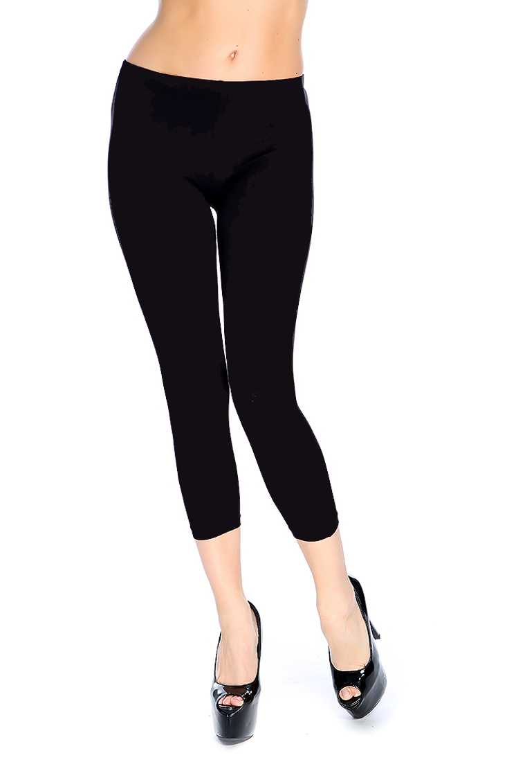 Black High Waist Capri Leggings