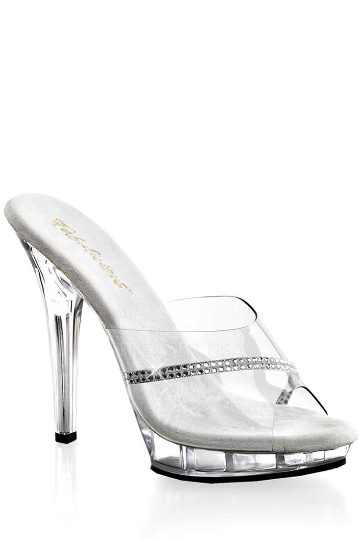 Clear Slip On Platform High Heels PVC