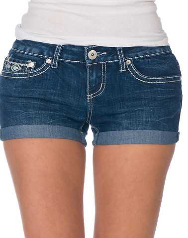 ESSENTIALS WOMENS Blue Clothing / Denim Shorts 0