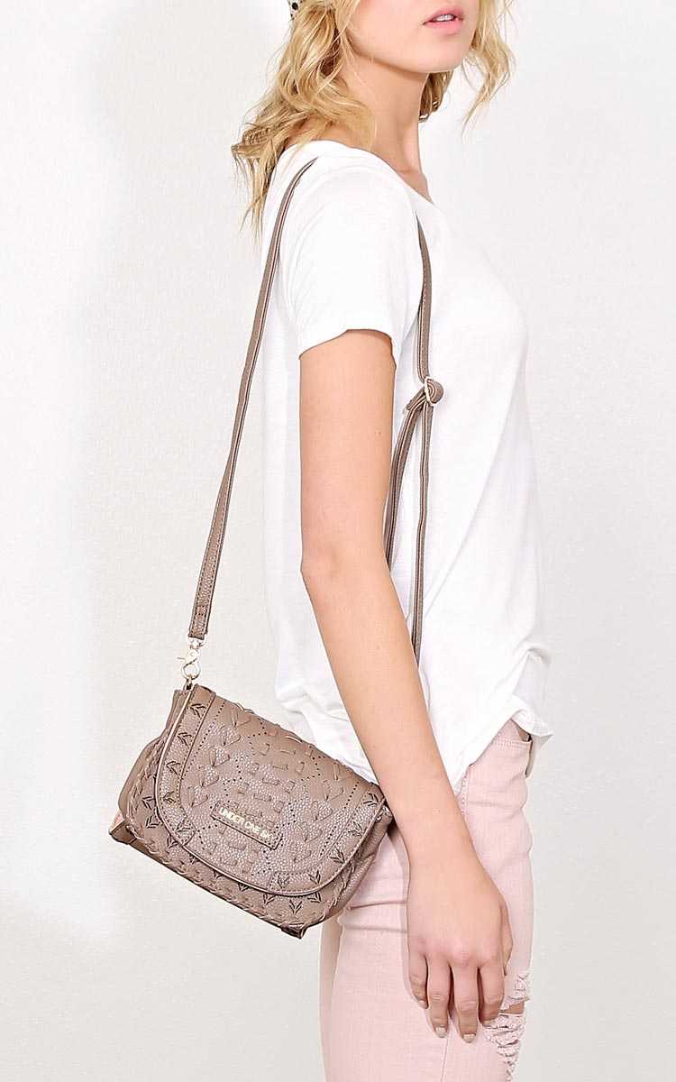 Right Path Faux Leather Crossbody Bag - N/S - Taupe by Styles For Less