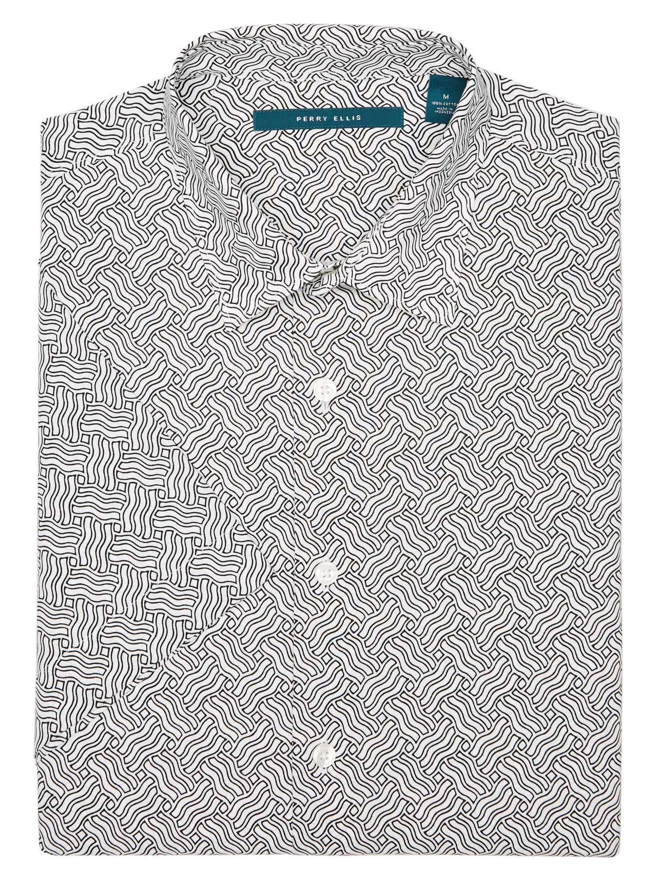 Perry Ellis Big and Tall Short Sleeve Wave Print Shirt