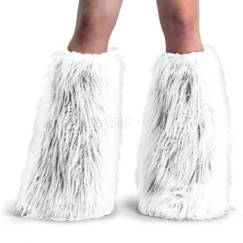 White Faux Fur Boot Sleeves