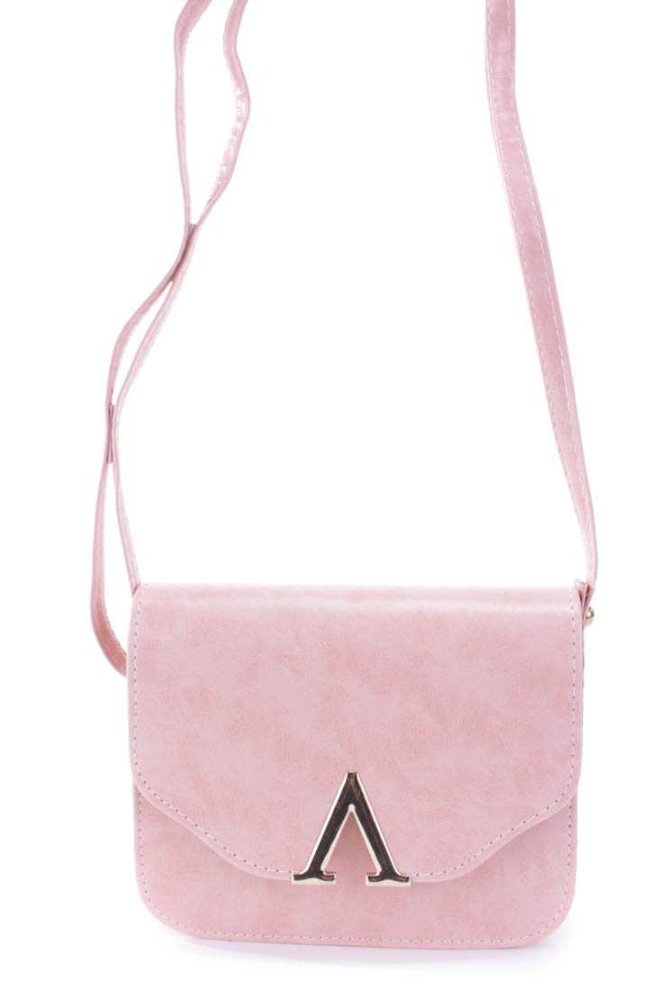 Peach High Polish Detail Adjustable Shoulder Strap Handbag
