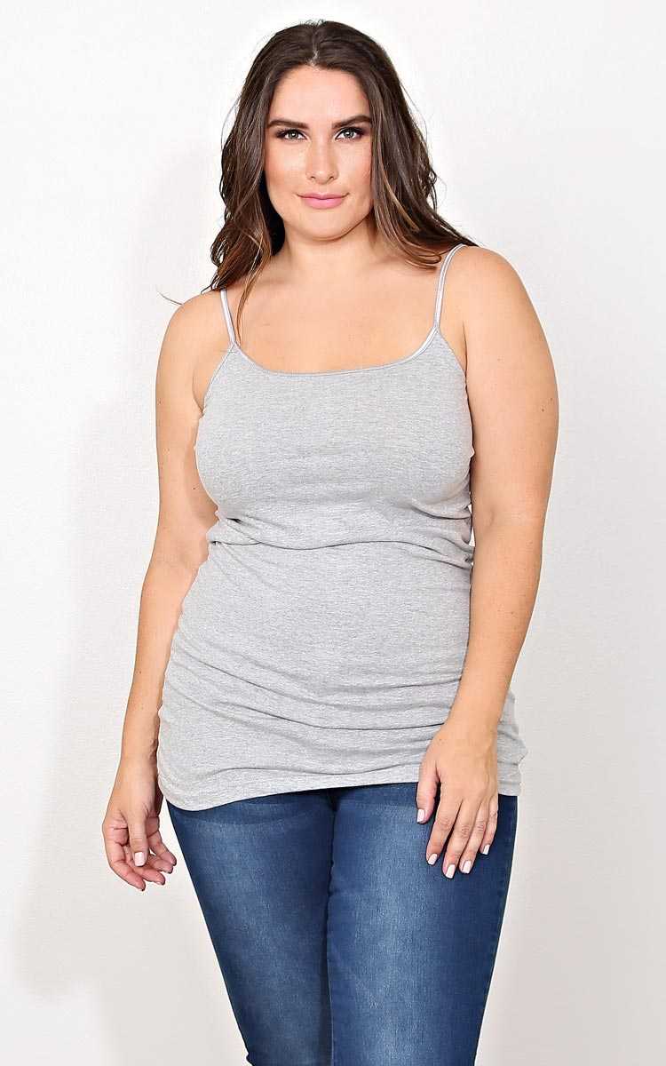 Plus Size Heather Grey Tunic Cami - Heather in Size 3X by Styles For Less