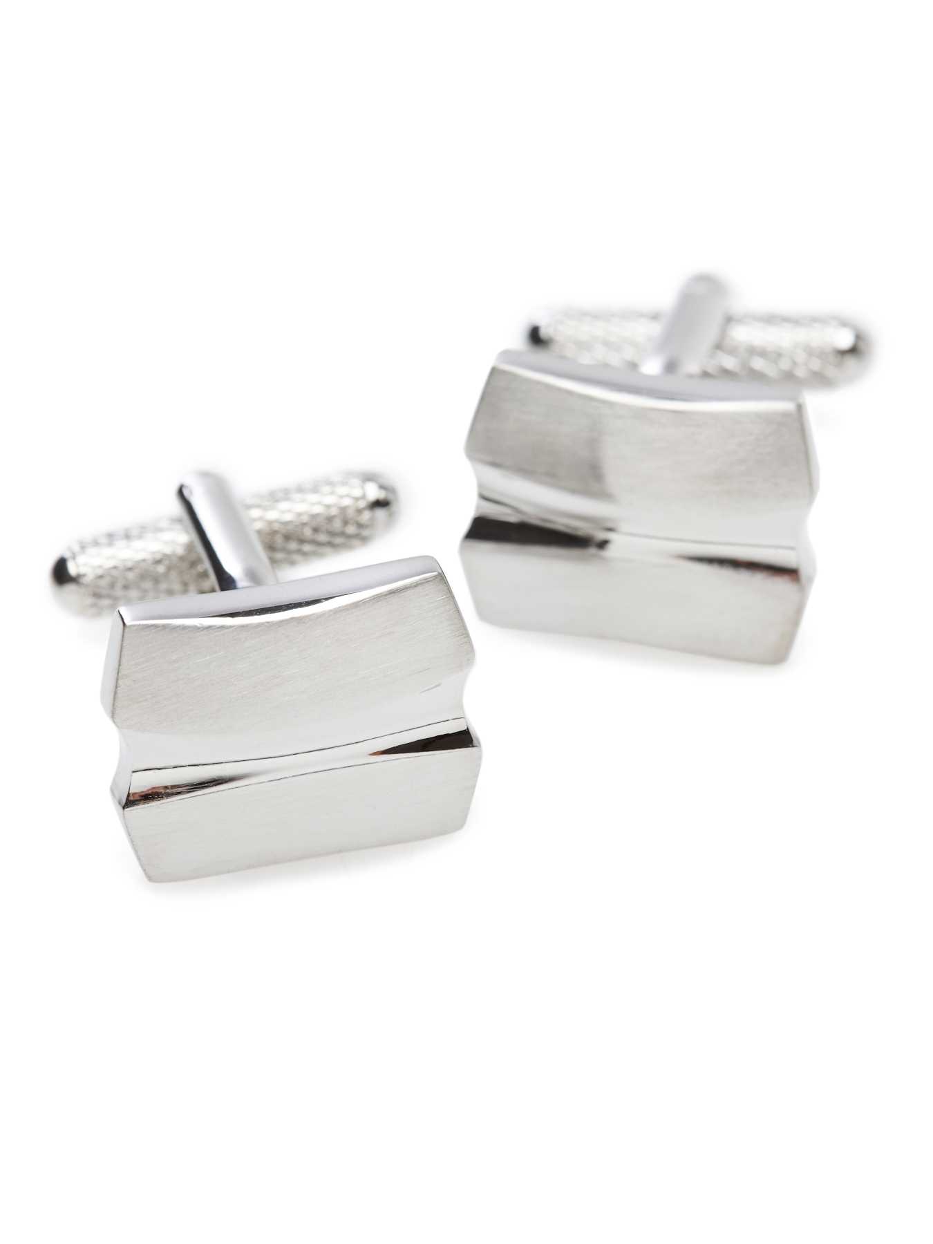 Perry Ellis Center Silver Cufflinks