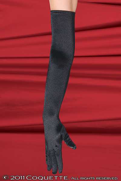 Black Satin Glove Costume Accessory