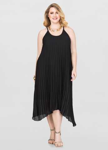 Accordion Pleat Tank Dress
