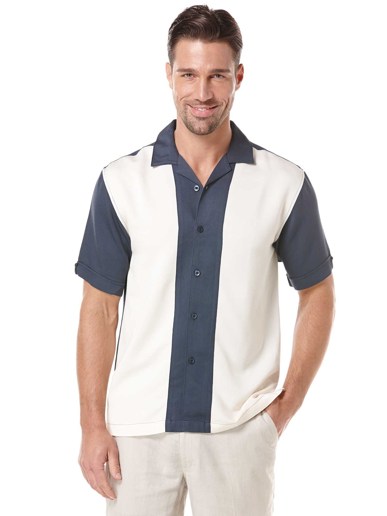 Cubavera Rayon Polyester Pieced Shirt