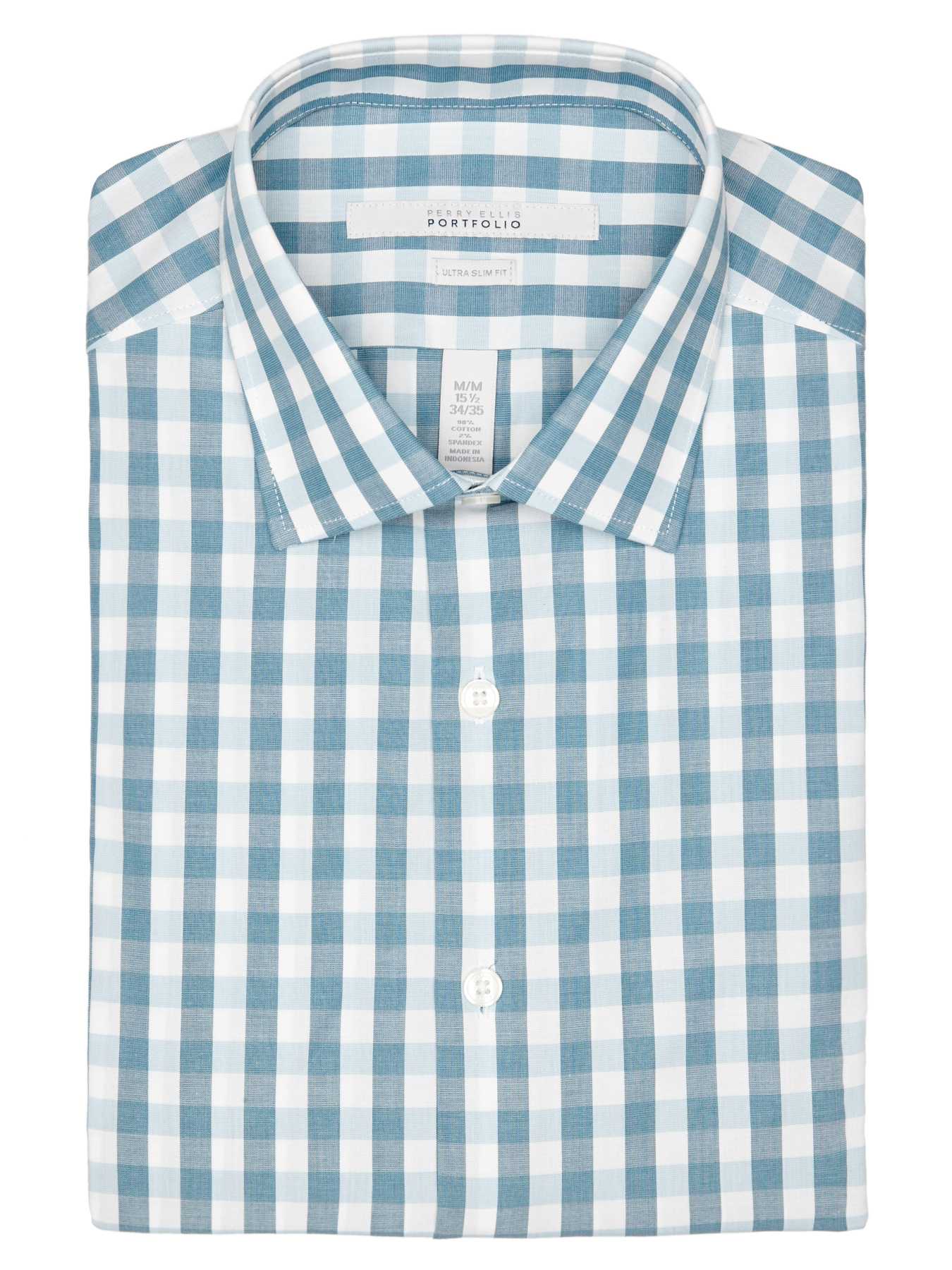 Perry Ellis Ultra Slim Wide Check Dress Shirt