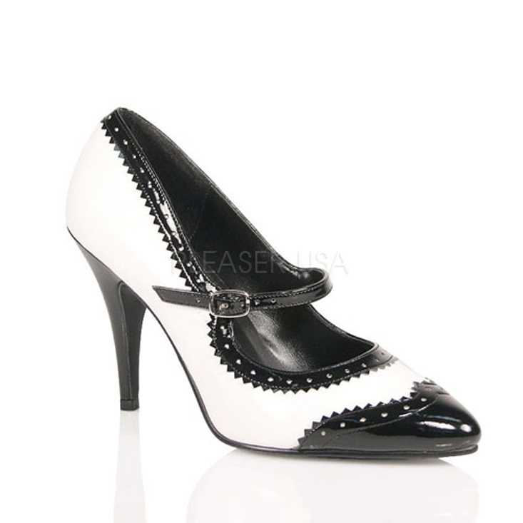 Black White Patent Maryjane Style High Heels