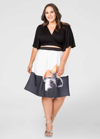 Floral Scuba Skirt