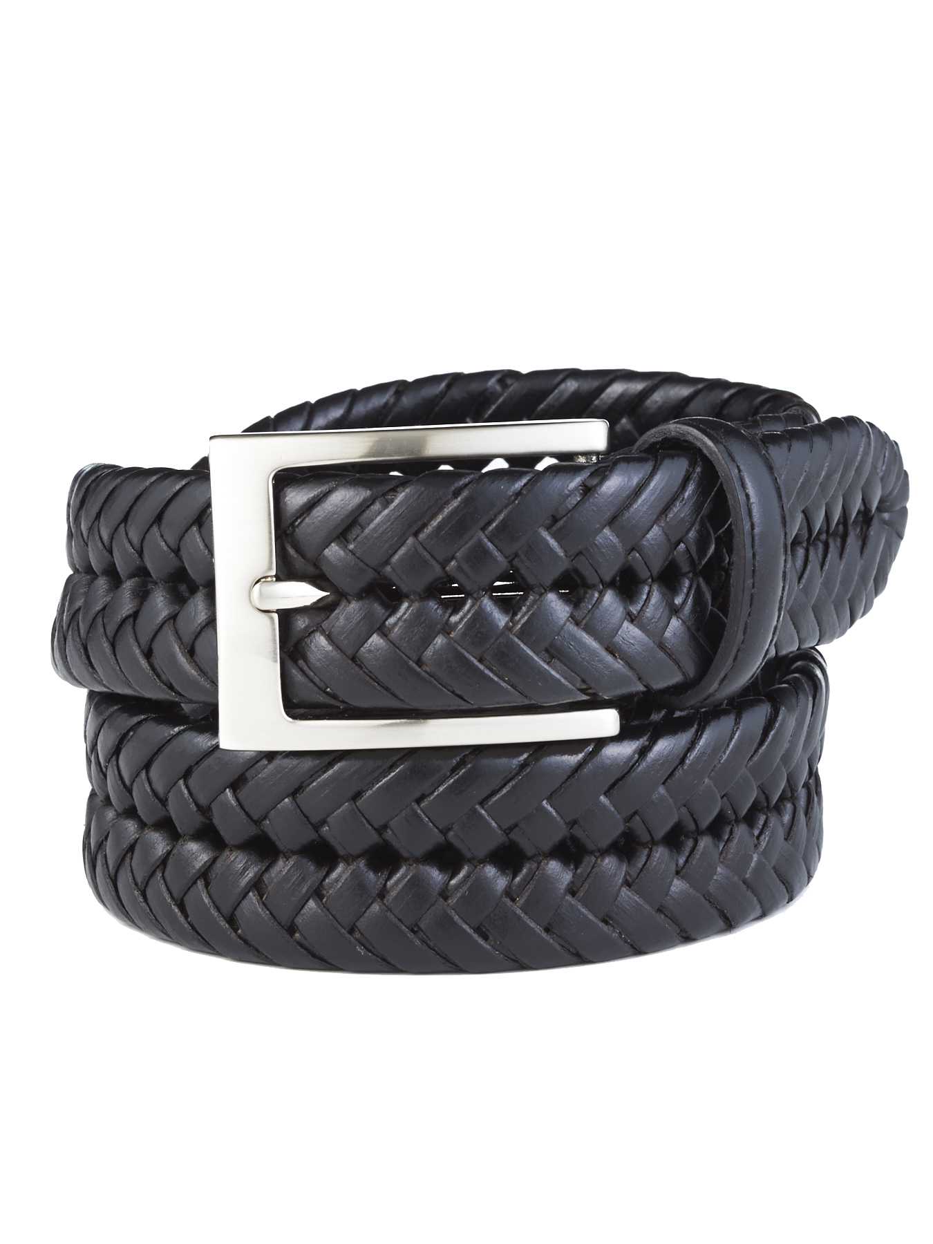 Perry Ellis Skinny Braided Leather Belt