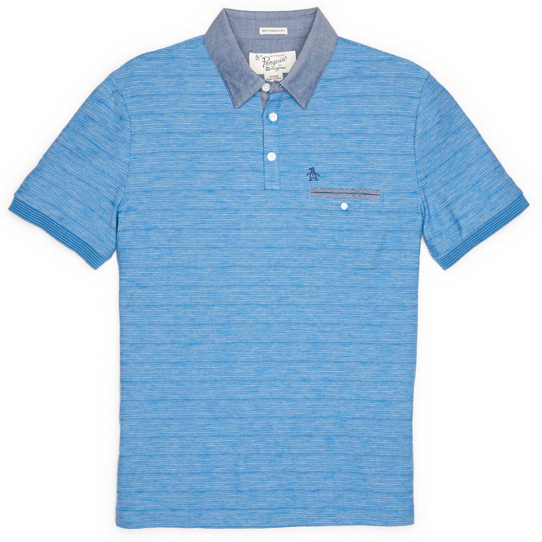 Original Penguin REVERSE FEEDER STRIPE POLO