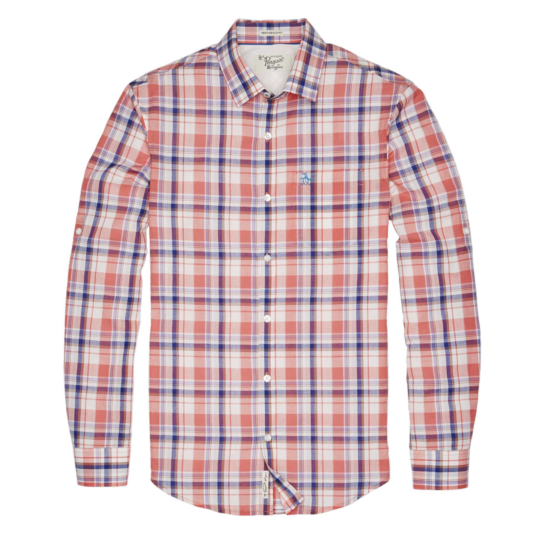 Original Penguin PLAID ROLLSLEEVE SHIRT