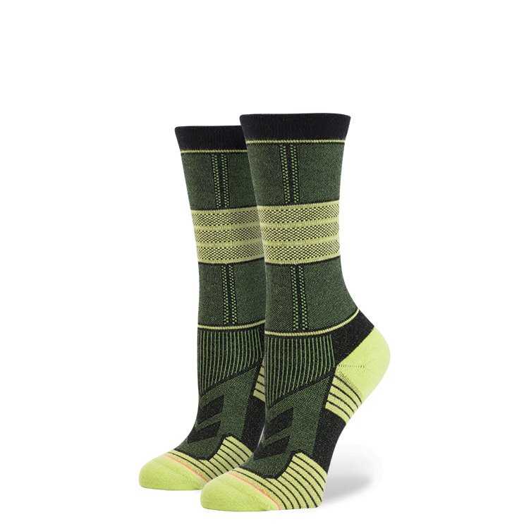 Stance Leslie (Lime) topstitch Socks