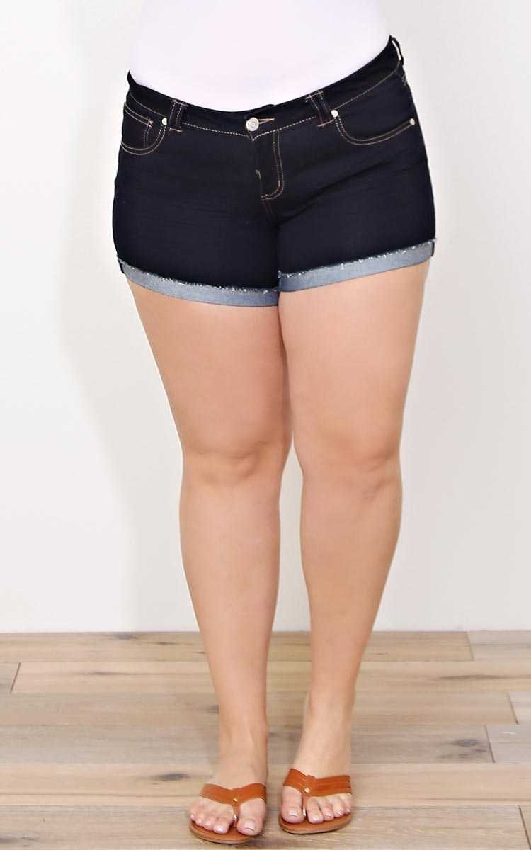 Plus Size PARIS BLUES Kat Denim Shorts - Rinse Wash in Size 15 by Styles For Less