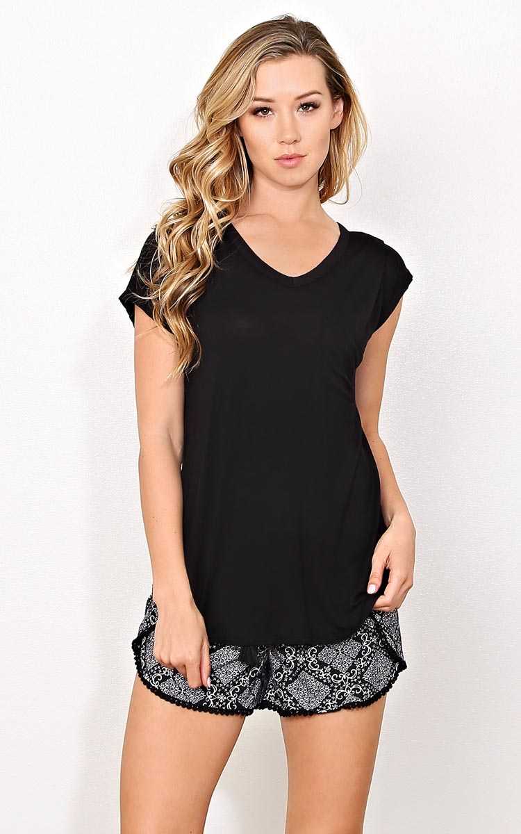 Black Avery Knit Top - SML - Black in Size Small by Styles For Less
