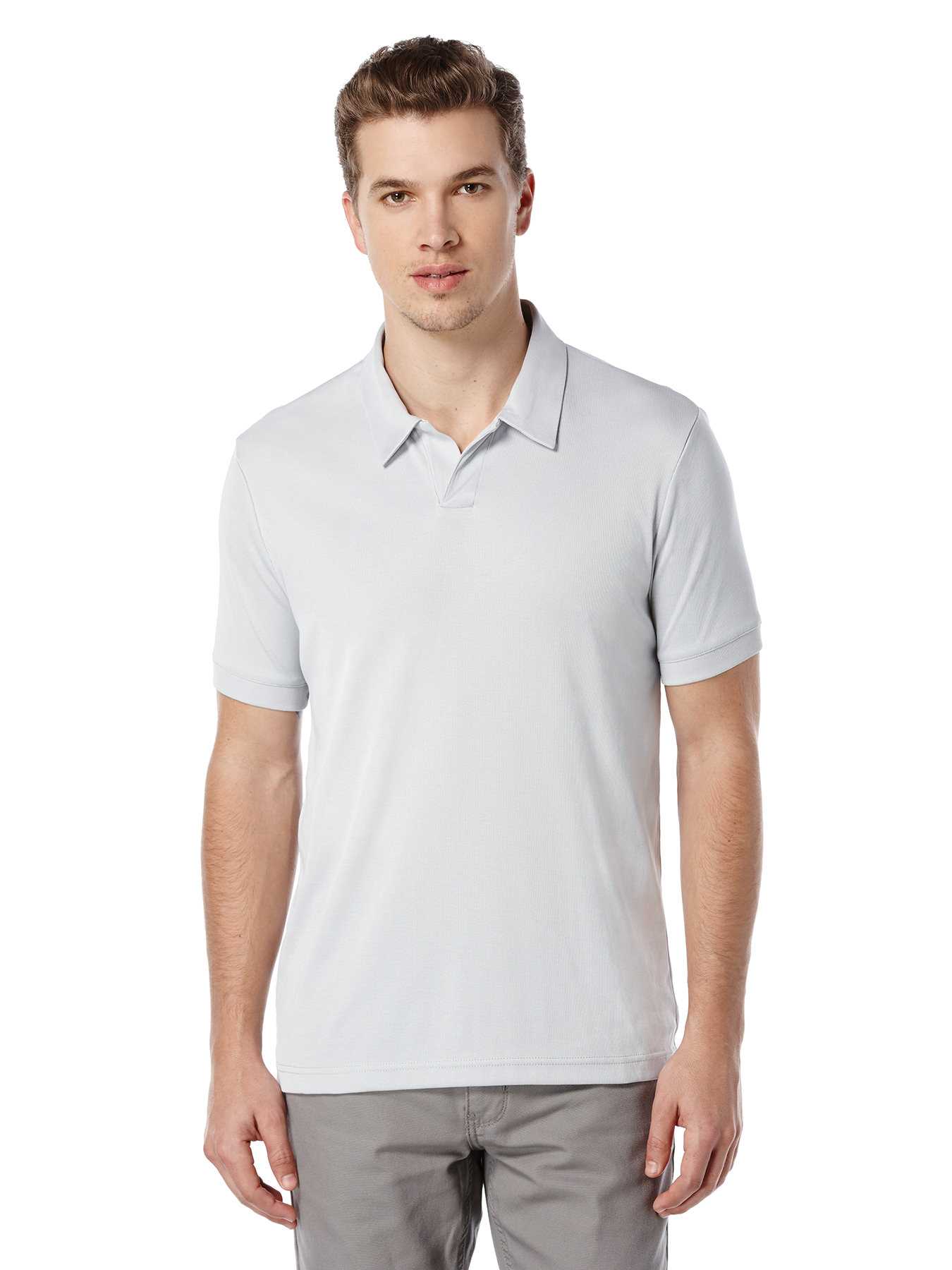 Perry Ellis Short Sleeve Rib Open Polo