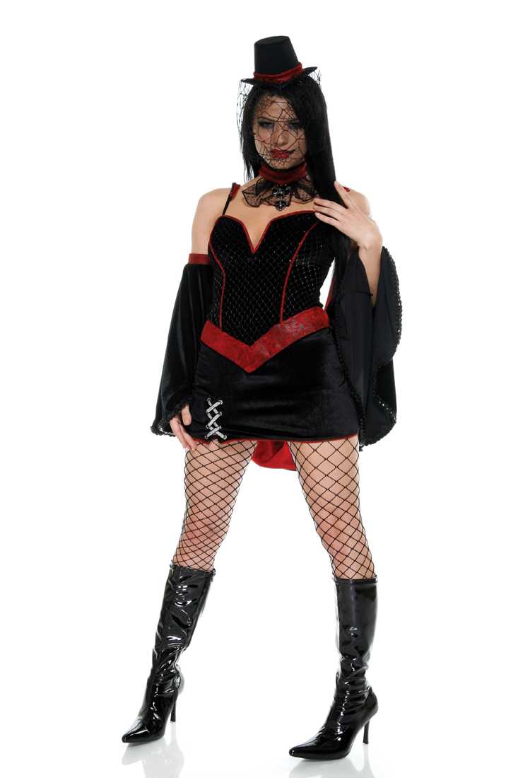 5 Pc. Gothic Glam Sexy Vampire Costume