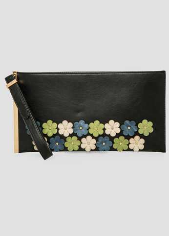 Floral AppliquÃ© Bar Clutch