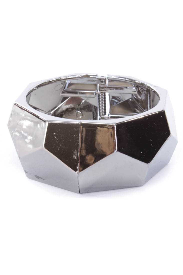 Gunmetal Carved High Polish Metal Bracelet