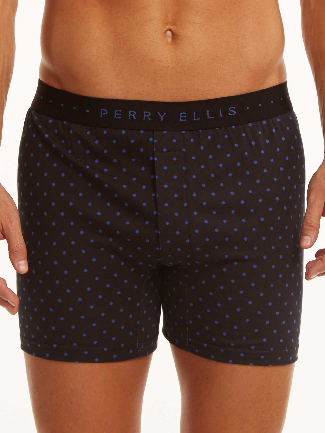 Perry Ellis Polka Dot Solid Trim Cotton Boxer