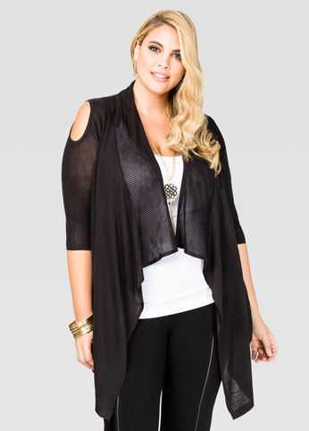 Cold Shoulder Pointelle Cardigan
