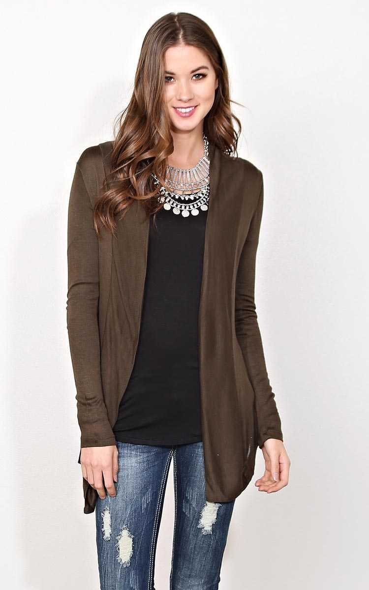 Its Getting Chilly Knit Wrap - MED - Olive/Drab in Size Medium by Styles For Less