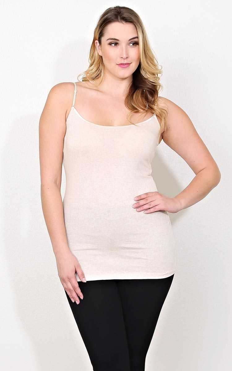 Plus Size Bozzolo Oatmeal Knit Cami - Oatmeal in Size 2X by Styles For Less