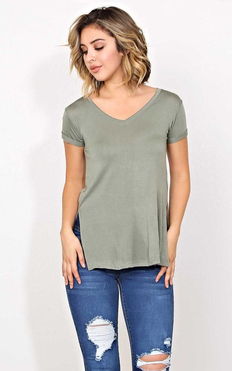 Weekend Adventure Knit Top - LGE - Olive/Drab in Size Large by Styles For Less