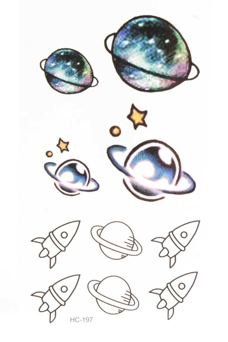 Space Fake Body Tattoos