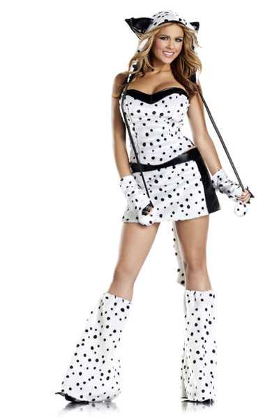 White Black 8 Piece Darling Dalmatian Costume