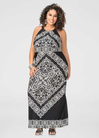 Bandana Halter Maxi Dress