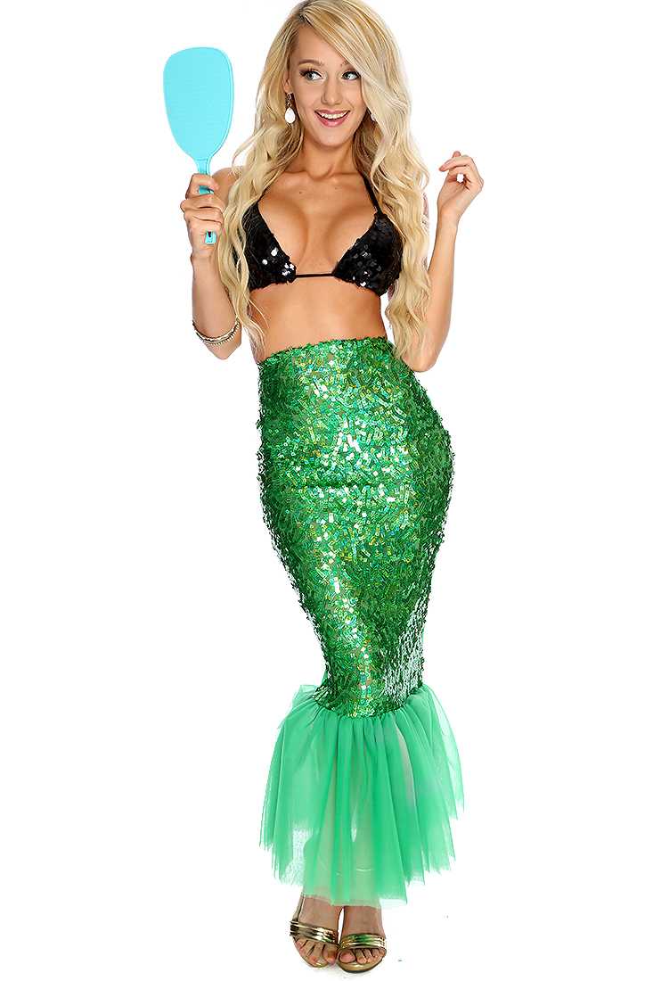 Black Green 2. Piece Sexy Mermaid Costume