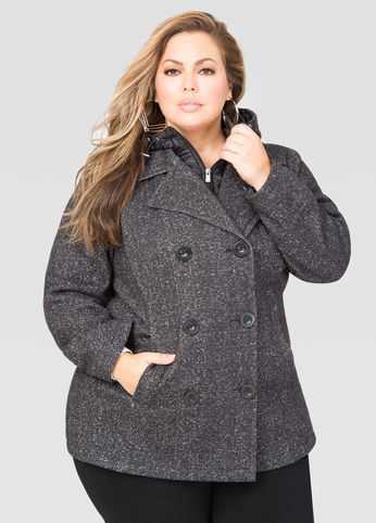 Hooded Puffer Bib Fleece Peacoat