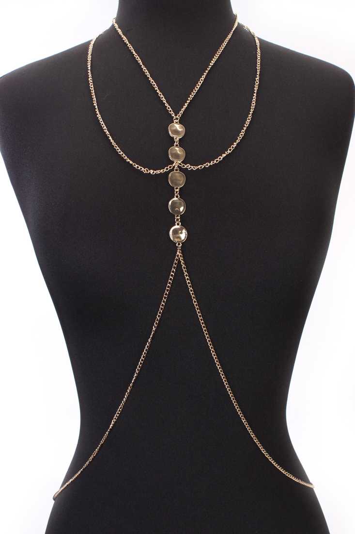 Gold High Polish Charm Accent Sexy Body Chain