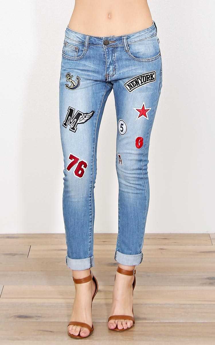 MACHINE New York Patched Denim - Med Wash in Size by Styles For Less