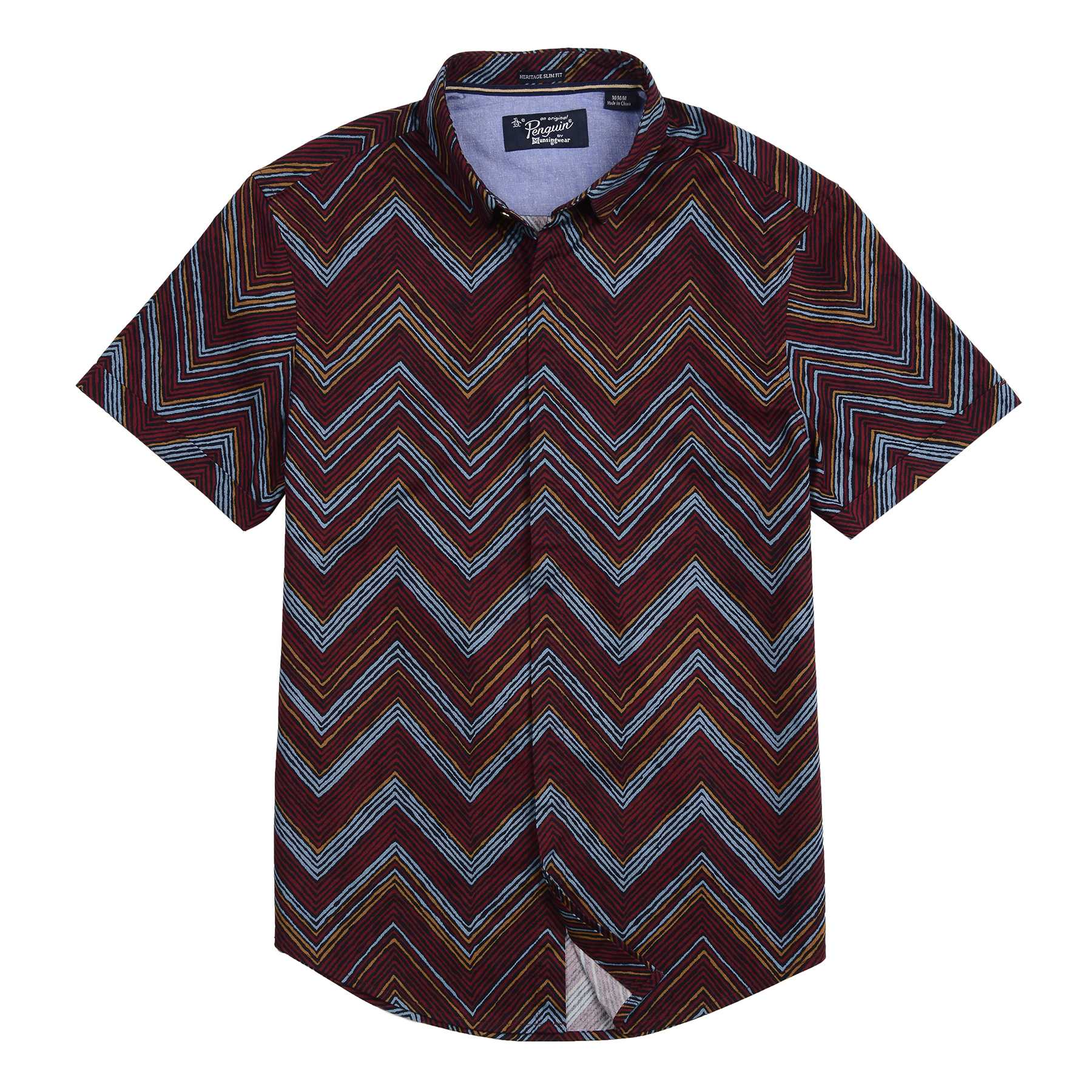 Original Penguin OP BLUE PRINTED WOVEN SHIRT