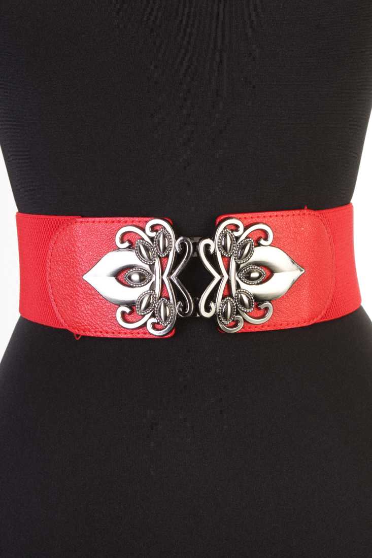 Red High Polish Intricate Design Waist Belt