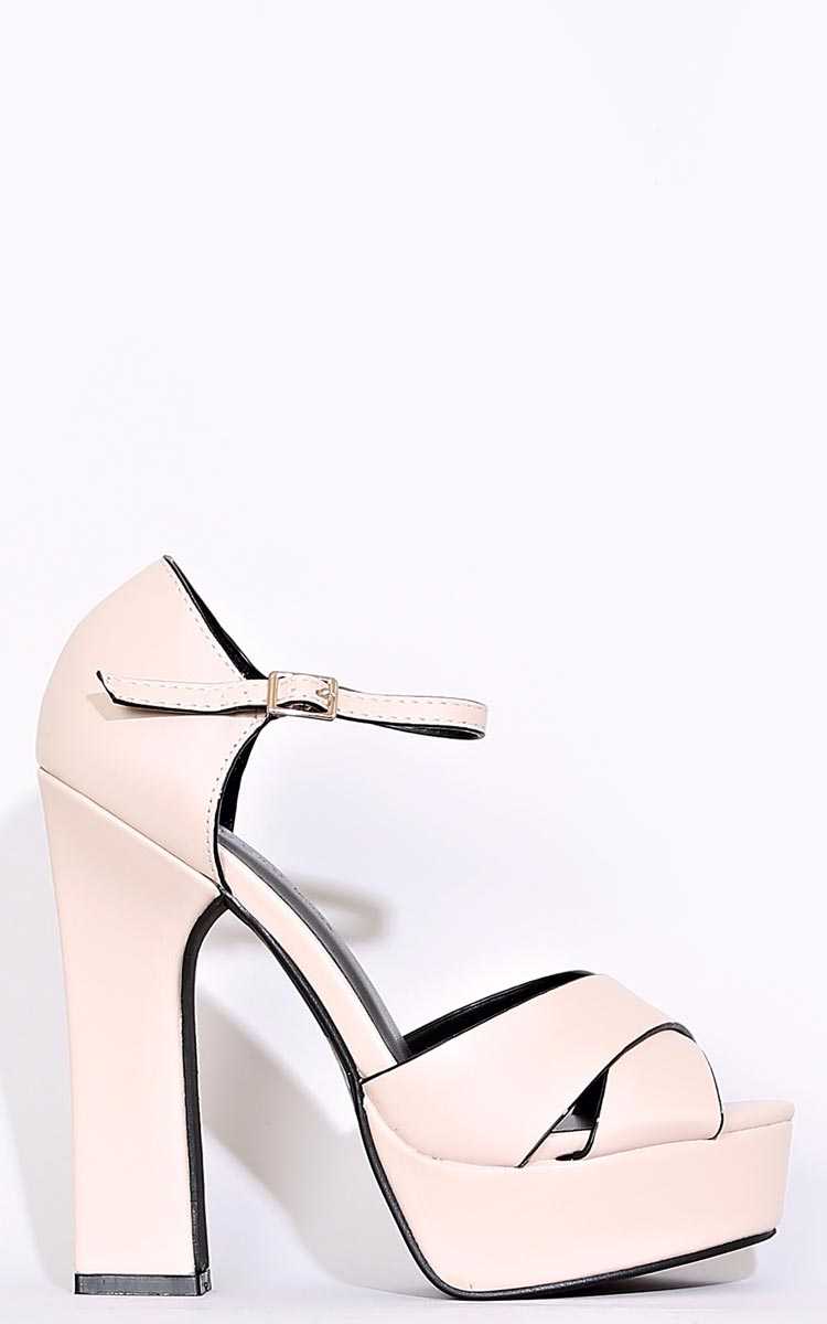 WILD DIVA LOUNGE Morgan Platform Sandals - Blush in Size by Styles For Less
