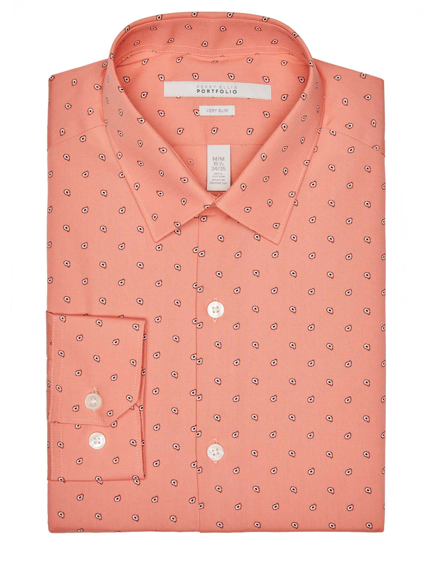 Perry Ellis Very Slim Mini Paisley Dress Shirt