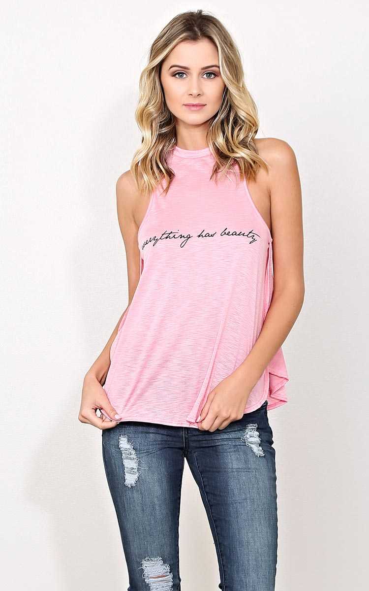 EVERYTHING HAS BEAUTY Knit Tank - - Blush in Size by Styles For Less