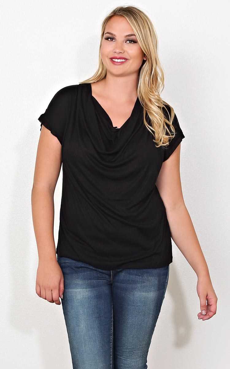 Plus Size Drina Rib Knit Top - Black in Size 3X by Styles For Less