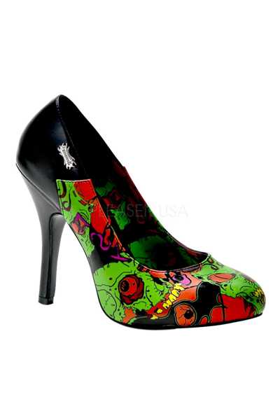 Black Zombie Printed Pump High Heels