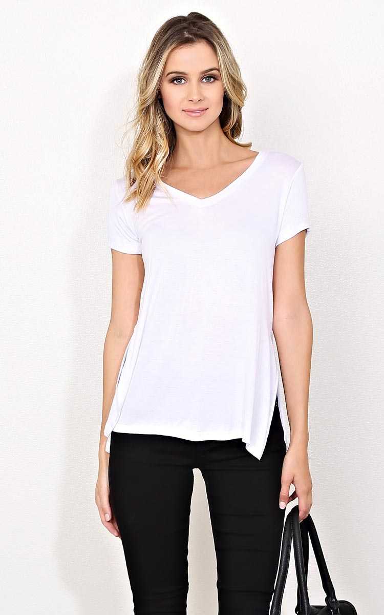 White Day Trip Knit Top - - White in Size by Styles For Less